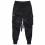 Men Drawstring Pockets Straps Ankle Tied Cargo Pants Long Trousers 6