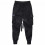 Men Drawstring Pockets Straps Ankle Tied Cargo Pants Long Trousers 1