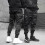 Men Drawstring Pockets Straps Ankle Tied Cargo Pants Long Trousers 2