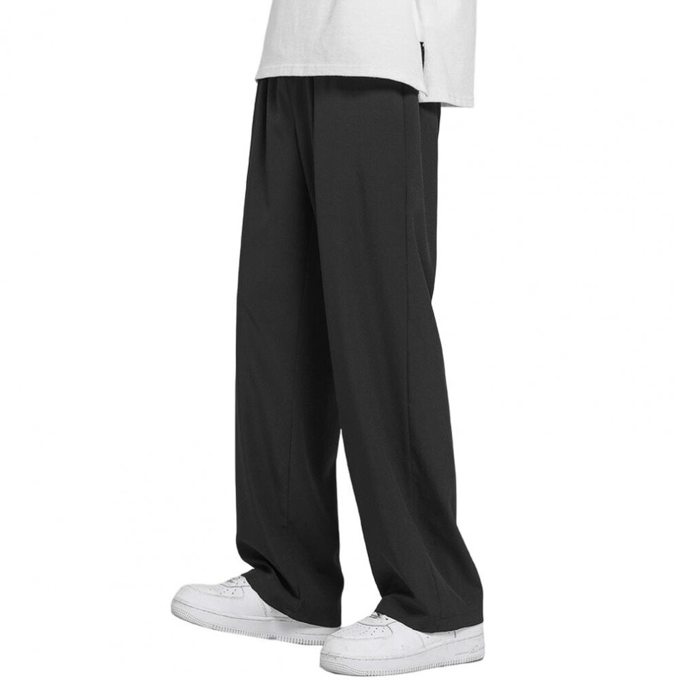 Summer Cargo Pants Men Oversize Breathable Wide Leg Solid Wide Leg Draping Relaxed Fit High Waist Trousers Streetwear-image-OPC-PBQYG9D-NEW