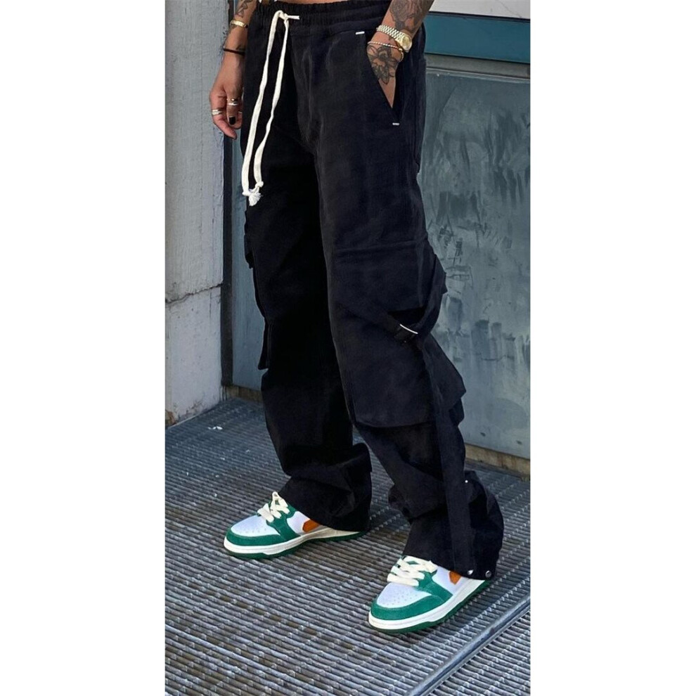 Green Askyurself Cargo Pants Men Women 1:1 High Leg Zipper Askyurself Pants Joggers Overalls Trousers-image-OPC-PBQYGFK-NEW