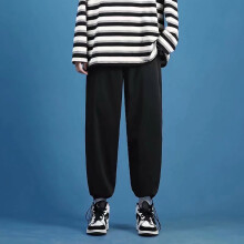 thin ice silk casual pants men's solid all-match drawstring leggings trousers