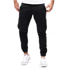 Tight Leggings Running Sports Pants Men Elasticated Slim Casual Multi-Pocket Long Sport Jeans Work Pants Yoga Bottoms