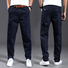 Men's Cotton Work and Dirty-Resistant Loose Multi-Pocket Overalls for Spring and Autumn