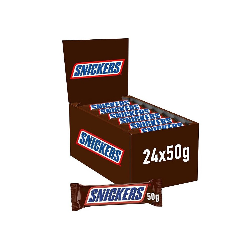 Snickers Chocolate Bar, 24 x 50 g, Brown