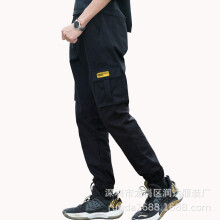 Men's Spring Tappered Work Clothes Multi-Pocket Trousers Casual Exercise Outdoor Overalls