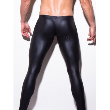 Sexy Men Low-rise U Bulge Pouch Night Club Stage Performance Tights Bodywear Pants Men's Faux Leather Leggings Gay Wear
