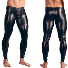 Plus Size Underwear Men's Leggings Pants Stage Performance Sexy Lingerie Men Latex Faux Leather PVC Gay Club Dance Wear