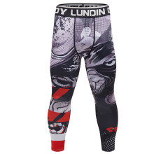 Guangzhou Punk Style Men Gym Fitness Jiu Jitsu MMA Leggings Sport Compression Full Print Durable Running Men Long Pant