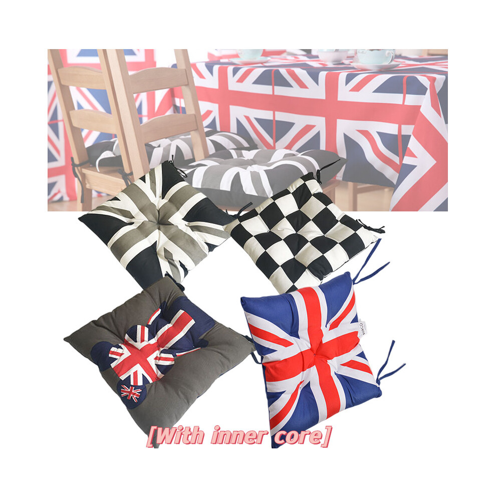 Union Jack Lattice Cotton Pad Cushion Chair Car Sofa Office Seat Home  Decoration