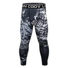 Sublimation Full Printed Mens Running Training Tights MMA BJJ Spats