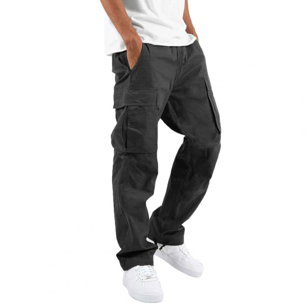 Trousers Drawstring Mid-Rise Cargo Trousers Bottoms Men Cargo Pants Lace-Up Bow-Knot Cargo Pants For Working 885657483723