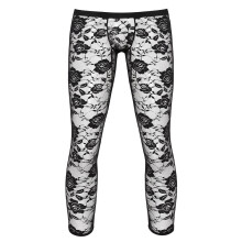 Men's Tights See Through Sheer Lace Legging Pants Pantalon Homme Low Rise Bulge Pouch Pants Trousers For Men Stretchy Leggings