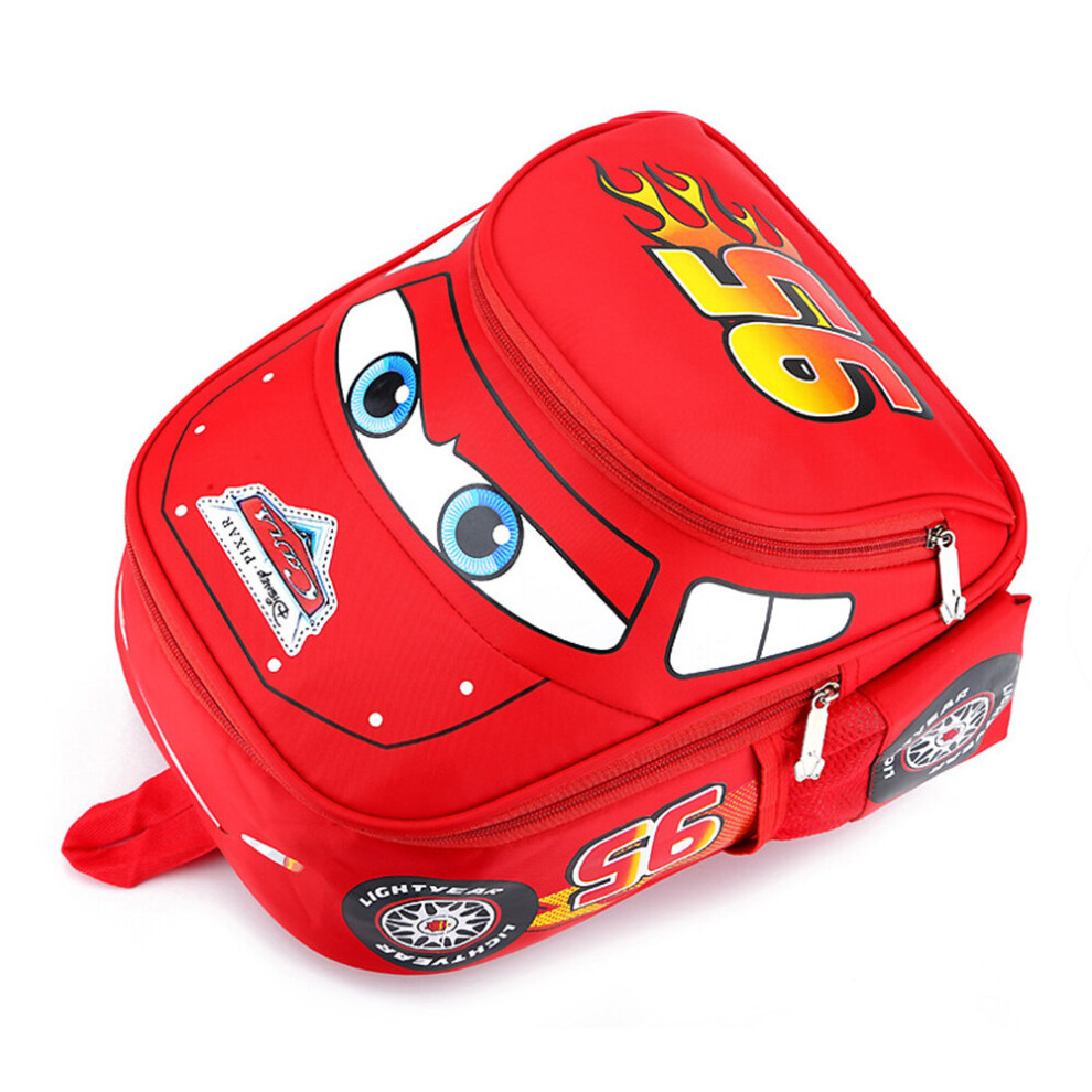(Red) Mc.Queen Cars 3D Backpack Kid Girls Boys Shoulder Bags School Travel Rucksack