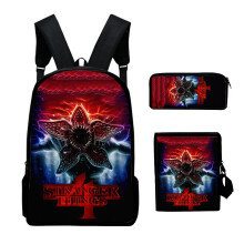 Stranger Things 4 Demogorgon Kids Backpack Student Rucksack Messenger Crossbody Bags Pencil Case 3Pcs/Set