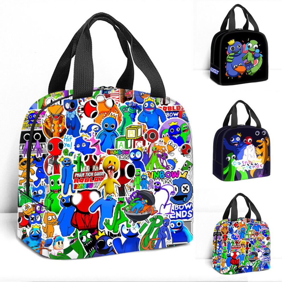 (A) Rainbow Friends Lunch Bags Kids Cooler Bag Insulated Lunch Box Water-Resistant Thermal Tote Bag for School Picnic Beach Hiking