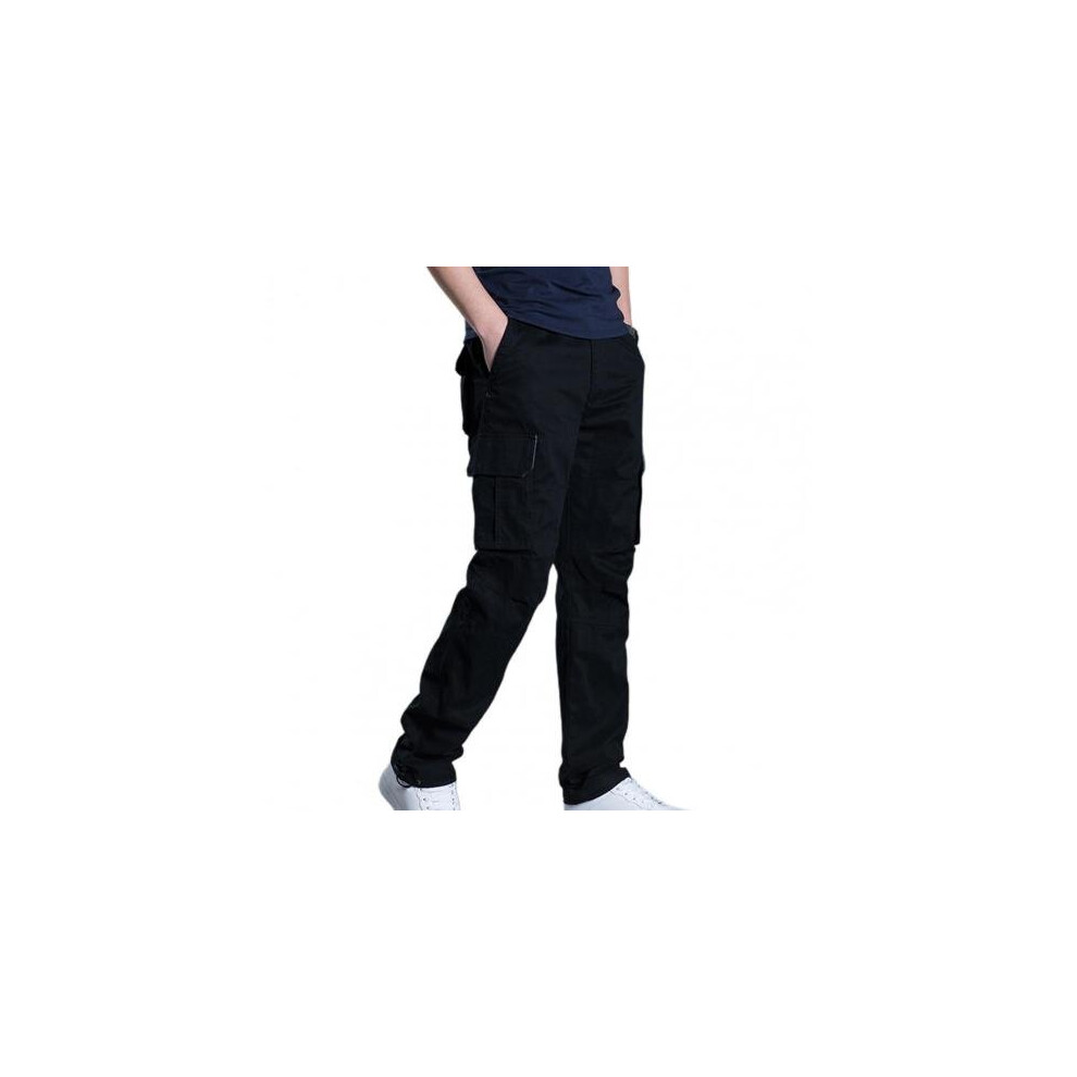 Pockets Solid Cargo Pants Breathable Elastic Waist Camping Pants Workwear 885657498086