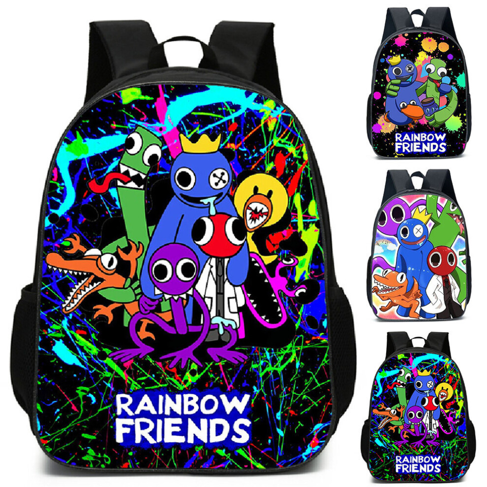 (A) Rainbow Friends Backpack Large Capacity Rucksack Satchel School Bags for Children Boy Girl