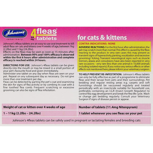 Johnsons 4Fleas Tablets for Cats and Kittens, 6 Treatment Pack, 14D083 2