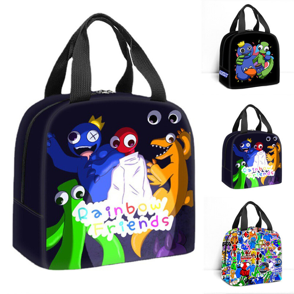 (C) Rainbow Friends Lunch Bags Kids Cooler Bag Insulated Lunch Box Water-Resistant Thermal Tote Bag for School Picnic Beach Hiking