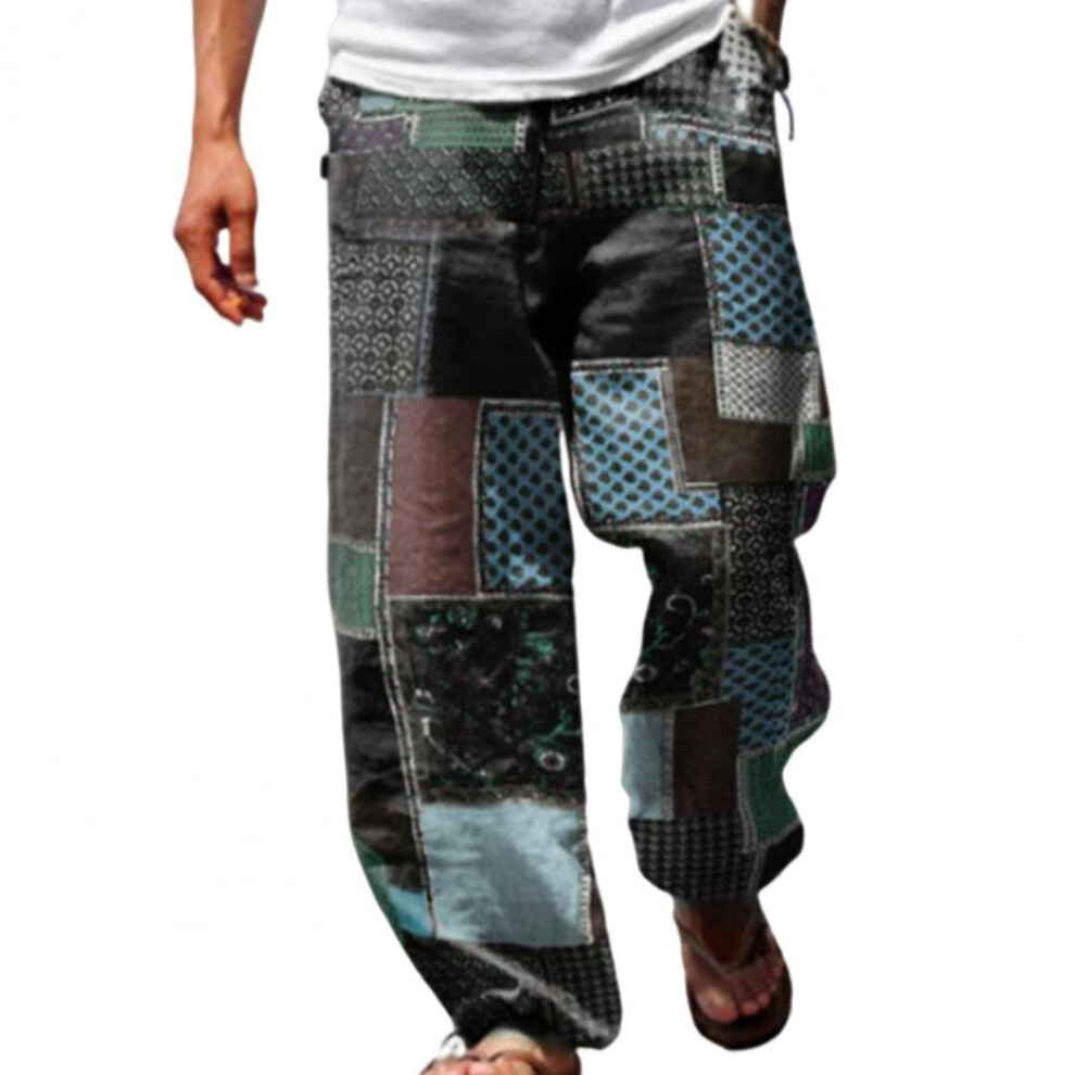 Stylish Loose Pants Irregular Pattern Wide Leg Male Relaxed Fit Printed Pants-image-OPC-PBQYXS9-NEW