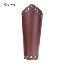 (Brown) Safe Strap Gauntlet Archery Arrow Viking Bracer Armband Archery Arm Guard