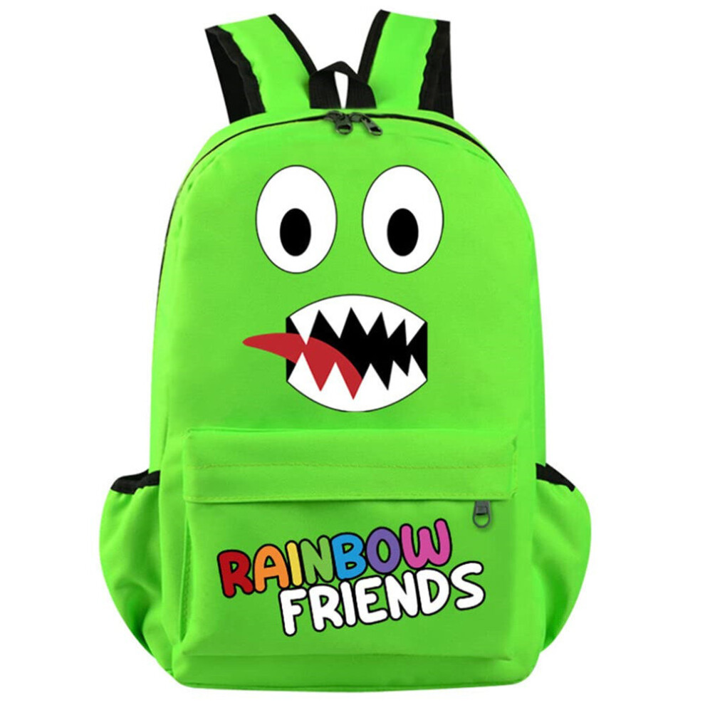 (Green) Rainbow Friends Backpacks Rucksack School Travel Bags Bookbag Daypack For Kids Students Fans Green