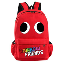 (Red) Rainbow Friends Backpacks Rucksack School Travel Bags Bookbag Daypack for Kids Students Fans