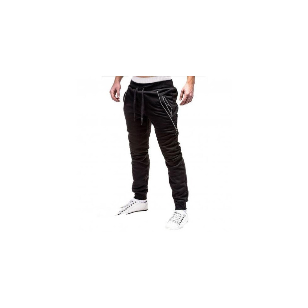 Men Fitness Bodybuilding Outdoor Gym Pants Men Drawstring Zipper Pockets Ankle Tied Sweatpants Sports Trousers Skinny Pants Gym-image-OPC-PBQYYH6-NEW