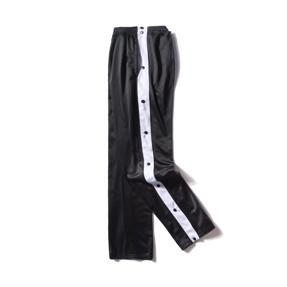 Sports Trousers Men's Basketball Training Full-opening Button-down Pants Loose Plus Size Side-opening Button-down Pants Men-image-OPC-PBQYZDK-NEW