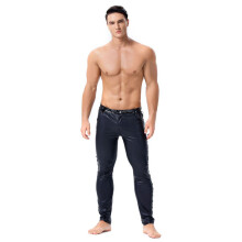 S-XXL Men Sexy Patent Leather Pants Punk Rock Motorcycle Leggings Slim Tight Pencil Trousers Nightclub Stage Performance Pants