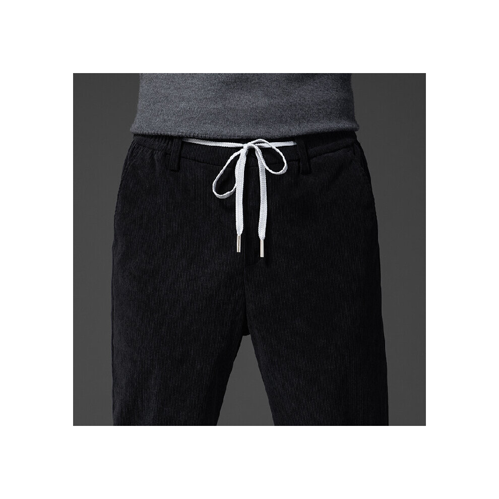 Autumn and Winter Men Corduroy Casual Pants Elastic Waist Straight Loose Men Smart Casual Classic Thicken Trousers-image-OPC-PBQZC8D-NEW