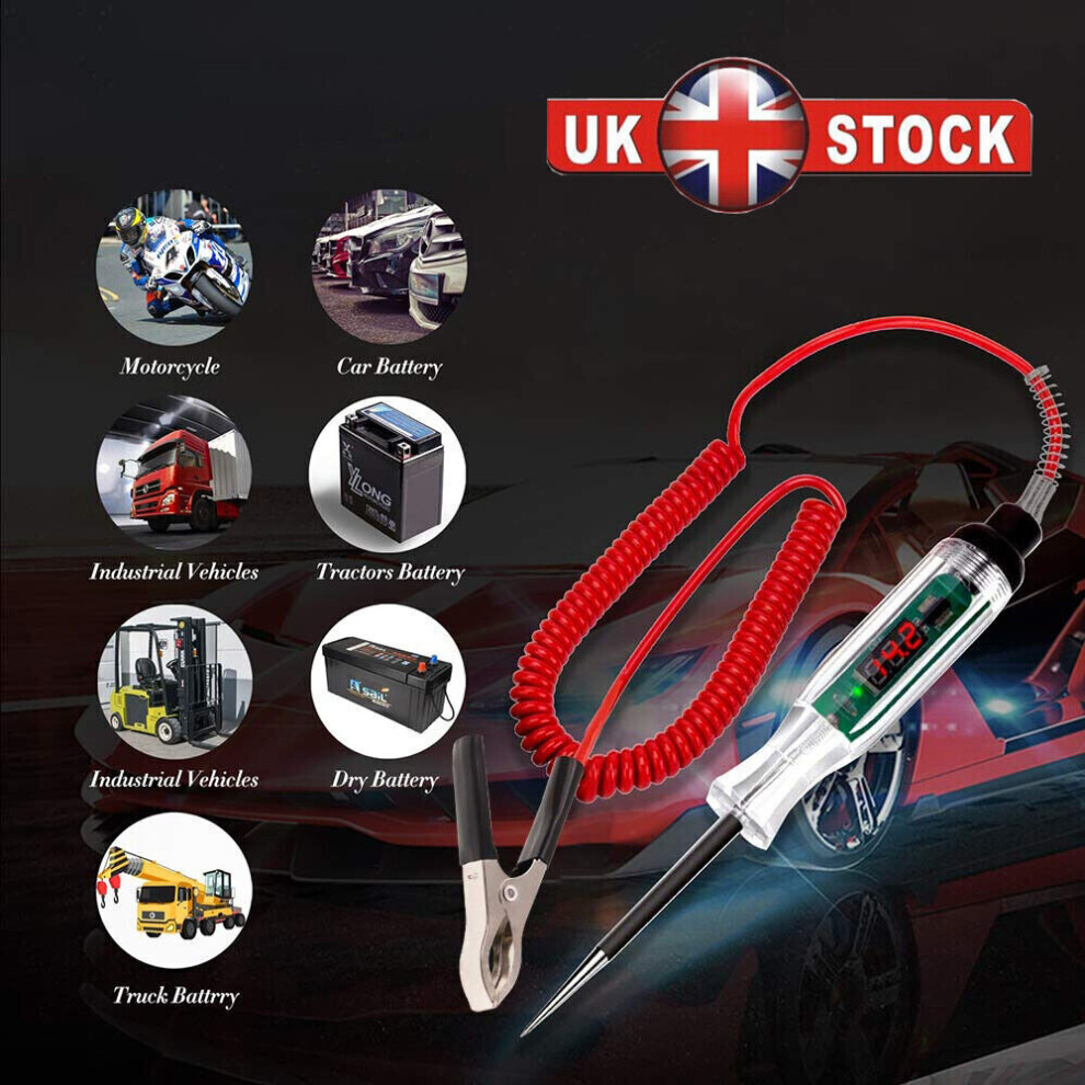 12V Circuit Tester Probe 3-24V Electric Car Fuse Test Voltage Pen Detector Light 940951678142