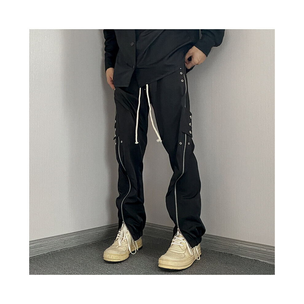 Men Slim Zipper Split Casual Pants Cargo Trousers Punk Streetwear Man Harajuku Y2k Hip Hop Pants-image-OPC-PBQZD6C-NEW