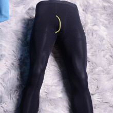 Men Autumn Winter Thermal Leggings 80D Thickness Soft Velvet Tight Pantyhose Vertical Open Mention Hip Japanese Style Long Johns