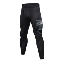 Men Sports Running Compression Pants Camouflage Large Pocket Tights Leggings