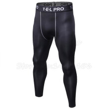 Bodybuilding Mens Compression Pants Quick Dry Skinny Leggings Tights Fitness Gyms Pants Stitching Tousers Clothing