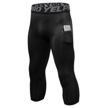 Mens 3/4 Compression Pants Base Layer Sports Leggings Gym Training Jogger