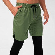 Compression Tights Men Elastic Breathable 2in1 Training Pants Gyms Ankle-Length Pants Quick-drying Leggings