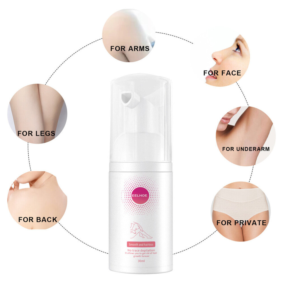 Hair Removal Mousse,Gentle Beeswax Hair Removal Mousse,Mousse Hair Removal Spray,Non-Irritating Moisturizing Depilatory Spray Foam 100ml
