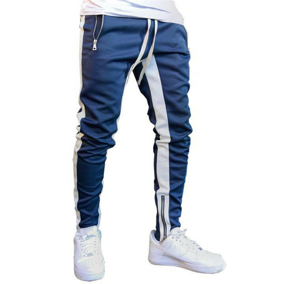 Mens Athletic Gym Training Slim Fit Jogger Jogging Long Track Pants Sweatpants with Zipper Pockets-image-OPC-PBQZJ29-NEW