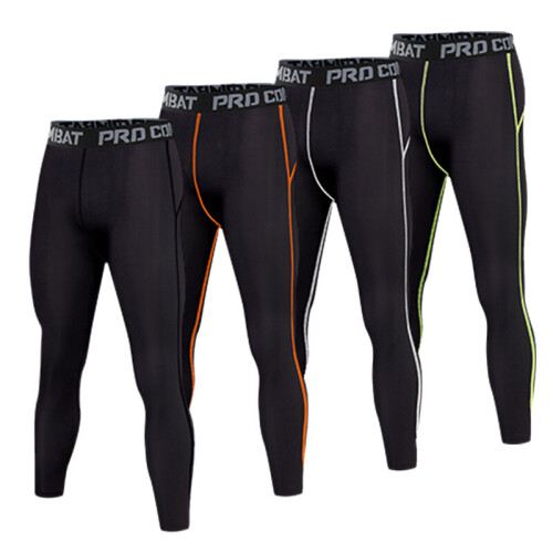Comfortable Men Legging Sublimation Solid Pants Quick Dry Stretch Elastic Tights 1