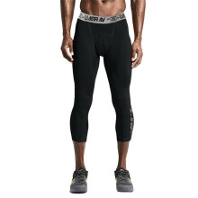 Mens Leggings Basketball Cropped Pants Quick Dry Sport Compression Long Trousers