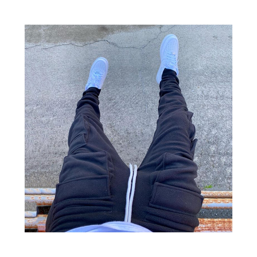 Fall Winter Streetwear Men's Cargo Pants Pockets Sweat Pants Casual Trousers Mens Jogging Pants Sweatpants-image-OPC-PBQZMNQ-NEW