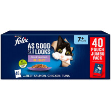 Felix As Good As It Looks Senior Cat Mixed Selection, 40 x 100 g