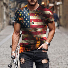 Men's abstract series Oversized Short Sleeve T Shirts Summer 3D Print O Collared Graphic T-Shirt Men Tops