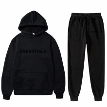 Men's set Hoodies and Sweatpants Men Sweatshirts Fleece Rubber Hip Hop Reflective Letters Print Cotton Loose Ovesized Hoodie
