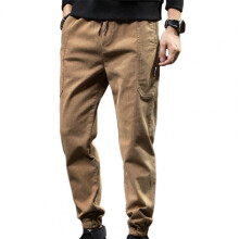 Great Men Trousers Ankle-banded Men Cargo Pants Mid Waist for Work