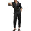 Men? s Jumpsuit Solid Turn-Down Collar Long Sleeve Playsuits Romper for Boys Black/Dark ???? ??????? 1