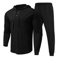 Men Pure Spring/summer Lightweight Sweat Absorption Sports Long Sleeve Pullover Sweatshirt Set ??????? ??????